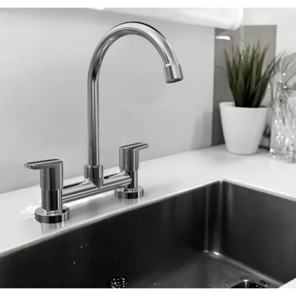 Grifería Cocina Hydros Viva Nova 104211 Mesada C/plateado - Imagen 3