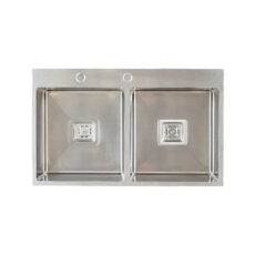 Bacha Cocina Mi Pileta Encastrable 746e Doble Acero Inox Color Plateado