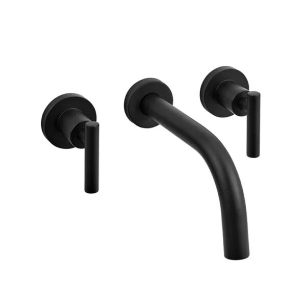Griferia Baño Lavatorio Pared Adra Black Peirano 62-162n Emb