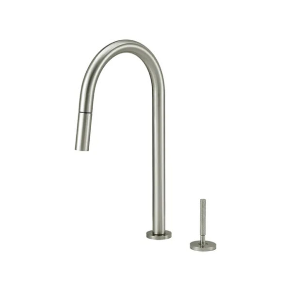 Grifería Monocomando De Cocina Peirano 20-201ni Beat Joystick Color Niquel Pulido Extensible Mezcladora