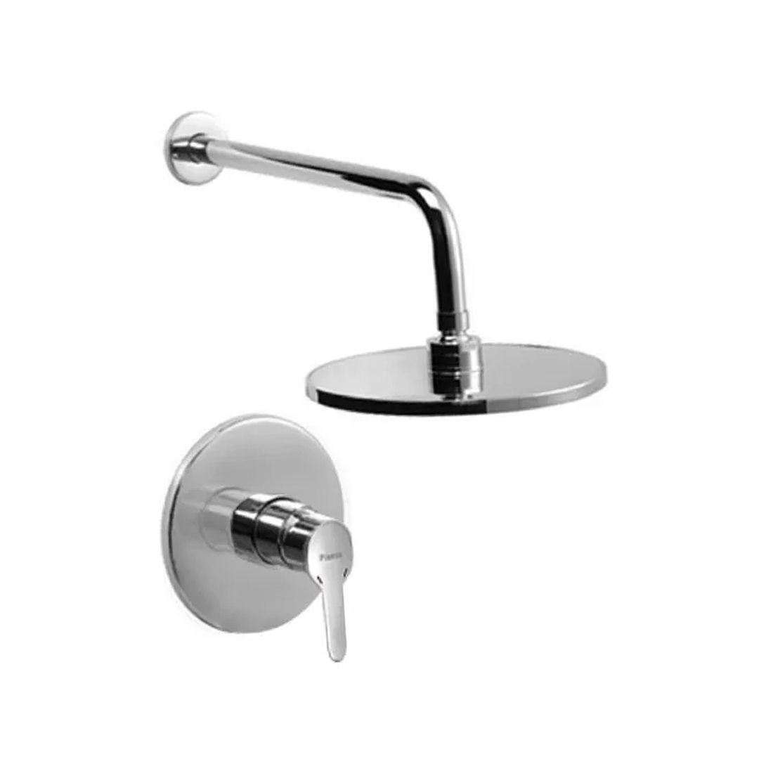 Griferia Ducha Piazza Emblem Monocomando Embutir 10007 Cromo Acabado Cromado Color Plateado