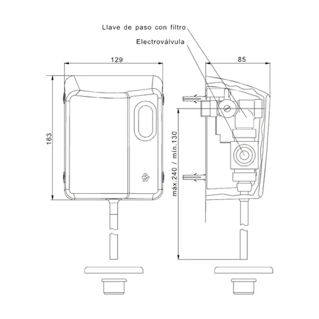 Juego Automático Electrónico Mingitorio Fv Tronic 0364 Pilas - Imagen 2