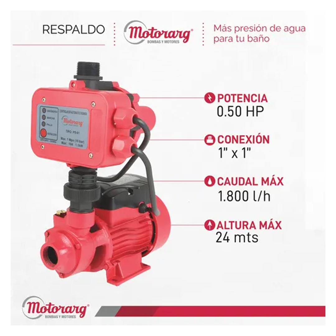 Bomba Agua Presurizadora Motorarg Pf Pres Calidad Excepcional - Imagen 6