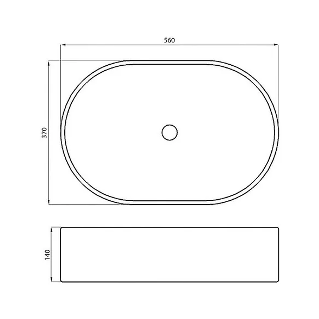 Bacha Ferrum Milos Lk385 slim oval 56x37 loza color blanco - Imagen 2