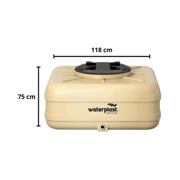 Tanque De Agua Waterplast Linea Cuadrado 600 Litros Tricapa Color Crema - Imagen 2