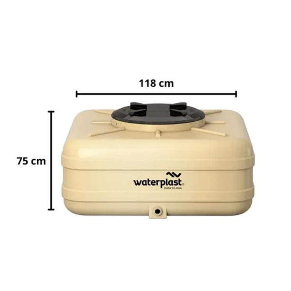 Tanque De Agua Waterplast Linea Cuadrado 600 Litros Tricapa Color Crema - Imagen 2