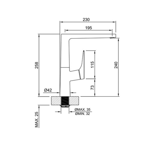 Griferia Monocomando De Cocina Black Wave 20-168n - Imagen 2