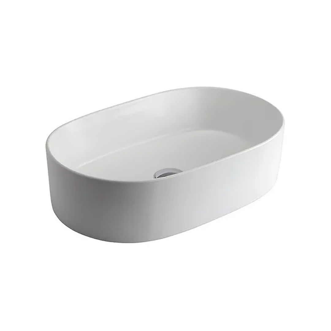 Bacha Ferrum Milos Lk385 slim oval 56x37 loza color blanco - Imagen 3