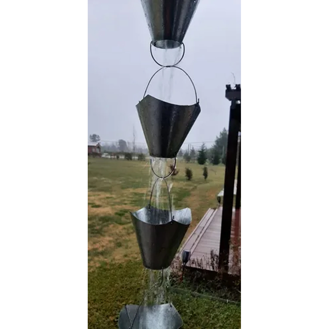 Cadena Colectora De Lluvia Para Canaleta Techo Tazas X Metro - Imagen 3