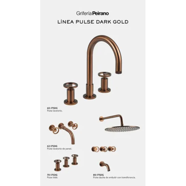 Grifería Canilla Bide Baño Peirano Pulse 70-175dg Color Dark Gold Acabado Mate Bidet - Imagen 3