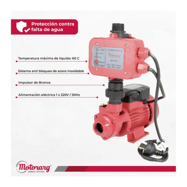Bomba Agua Presurizadora Motorarg Pf Pres Calidad Excepcional - Imagen 5