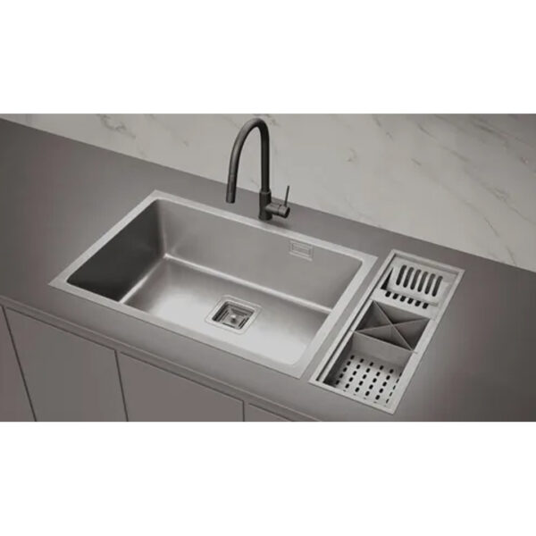 Bacha Cocina Mi Pileta Simple Essentia 660 Color Plateado - Imagen 4