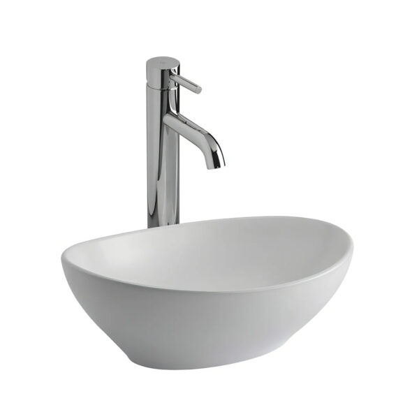 Bacha De Apoyar Ferrum Tori Cuenco L60kf Lavatorio Loza P Color Blanco