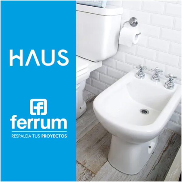 Bidet Ferrum Bari BKM3-B Bide 3 Agujeros Porcelana Blanco - Imagen 2
