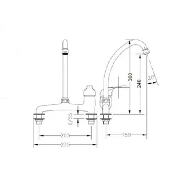Grifo de cocina monocomando Genebre GE 2 60199 cromo acabado cromado - Imagen 2