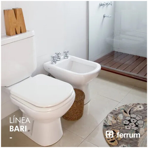 Bidet Ferrum Bari BKM3-B Bide 3 Agujeros Porcelana Blanco - Imagen 3