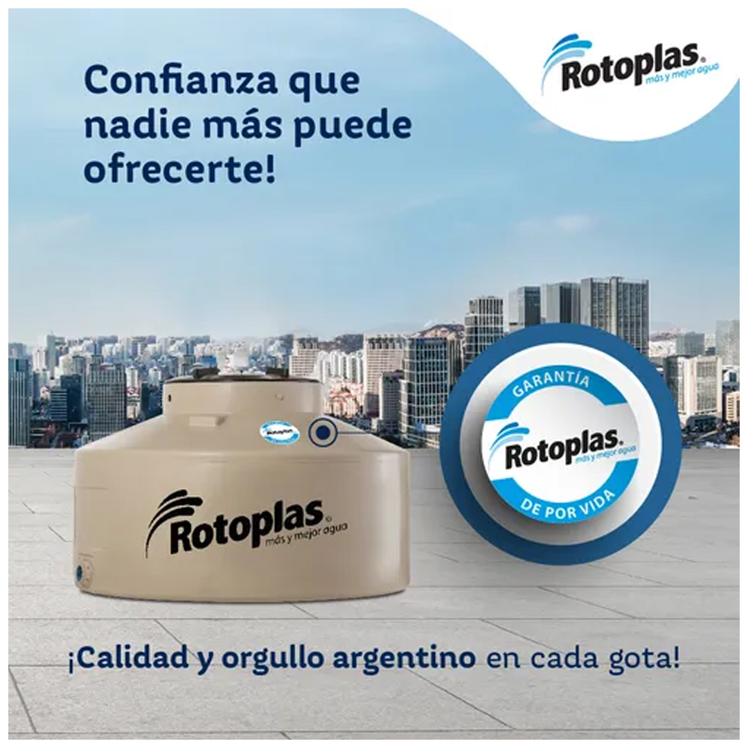 Tanque de agua Rotoplas 500L Flat tricapa vertical polietileno Color Beige - Imagen 5