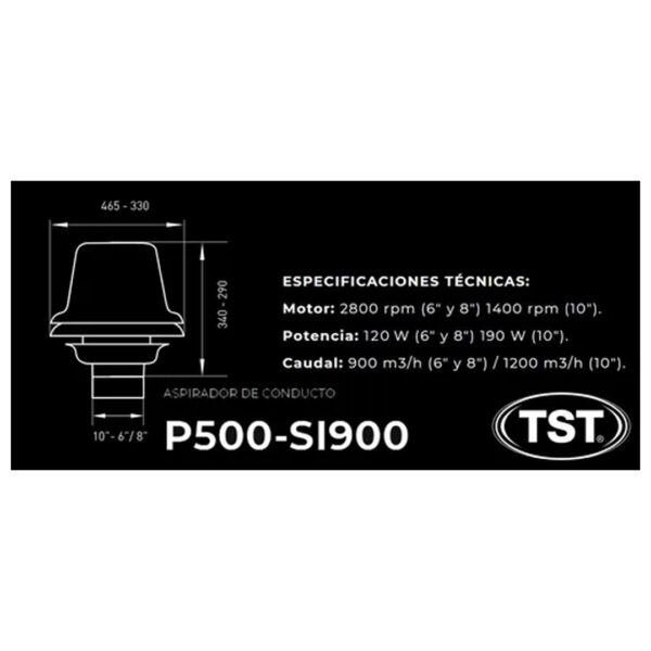 Extractor Exterior Conducto 6 pulgadas Tst P 500 Color Gris - Imagen 3