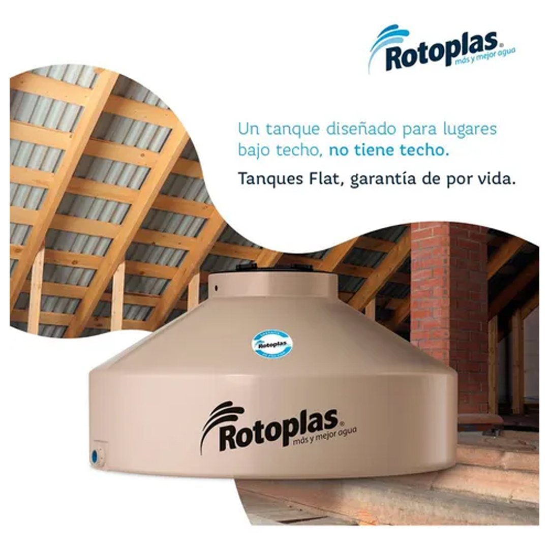 Tanque de agua Rotoplas 500L Flat tricapa vertical polietileno Color Beige - Imagen 3