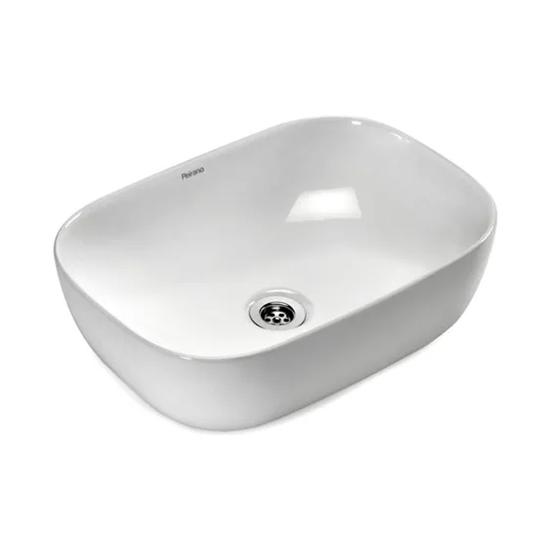 Bacha De Apoyo Para Baño Bch12 Peirano Rectangular 460x320x140 Lavatorio Vanitory Blanco Blanca Bano