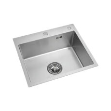 Bacha De Cocina Simple Acero Inox Piazza Luxe 50x45x18cm Color Plateado