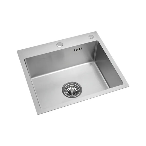 Bacha De Cocina Simple Acero Inox Piazza Luxe 50x45x18cm Color Plateado
