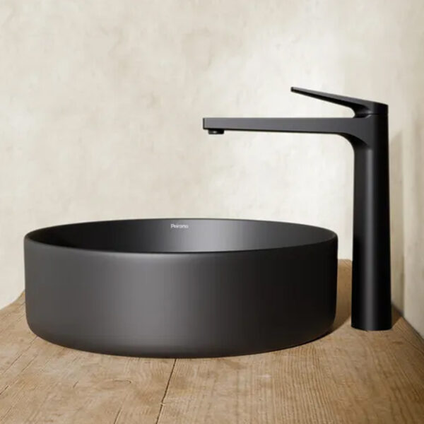 Grifería Monocomando Alto Peirano Wave 61-168n Black Lavatorio Color Negro Acabado Mate Baño Canilla Negra - Imagen 2
