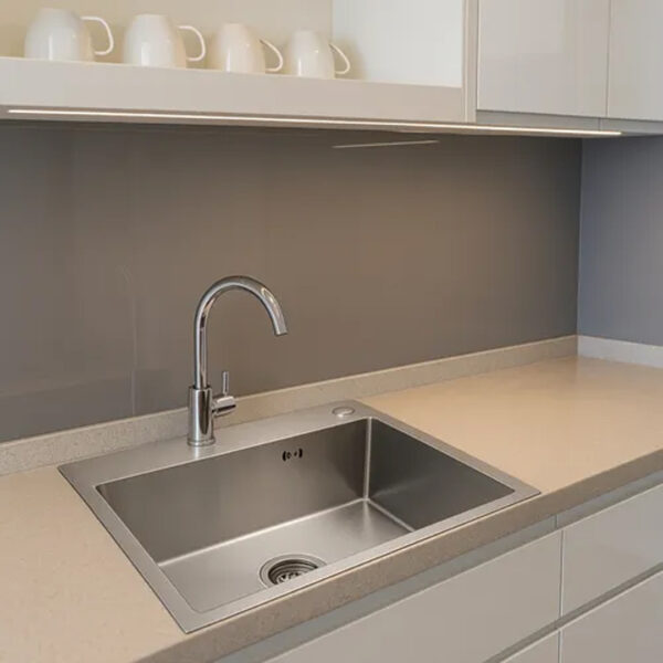 Bacha De Cocina Simple Acero Inox Piazza Luxe 50x45x18cm Color Plateado - Imagen 2