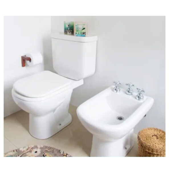 Bidet Ferrum Bari BKM3-B Bide 3 Agujeros Porcelana Blanco - Imagen 3
