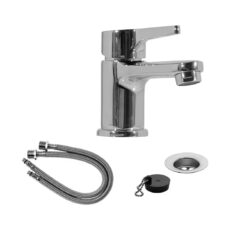 Griferia Lavatorio Fv 0181/g9 Alba Monocomando Baño Pileta Plateado Brillante