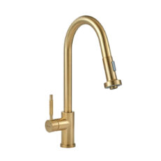 Grifería Cocina Mesada Monocomando Piazza 10300OM Canilla Gourmet Rociador Extraible Oro Mate