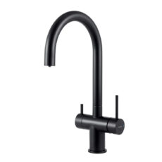 Grifería De Cocina Monocomando Con Filtro De Agua Peirano Vita Black 22-178n Con Purificador Color Negro Acabado Mate Canilla Grifo Mezcladora Purificada Negra