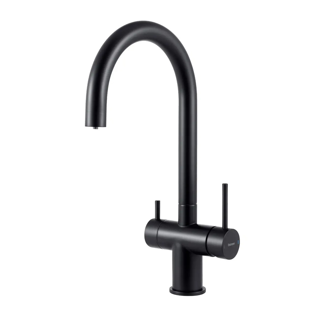 Grifería De Cocina Monocomando Con Filtro De Agua Peirano Vita Black 22-178n Con Purificador Color Negro Acabado Mate Canilla Grifo Mezcladora Purificada Negra