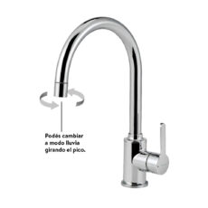 Grifería De Cocina Monocomando Peirano Doble Función Move 20-146 Color Cromo Acabado Cromado Canilla Grifo Mezcladora Gris