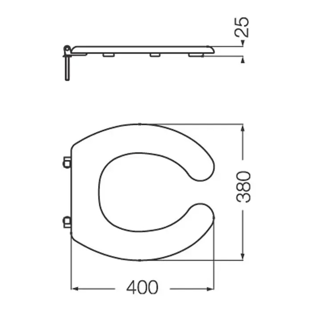 Tapa Asiento Para Inodoro Ferrum Espacio Tte4x Linea Espacio - Imagen 2