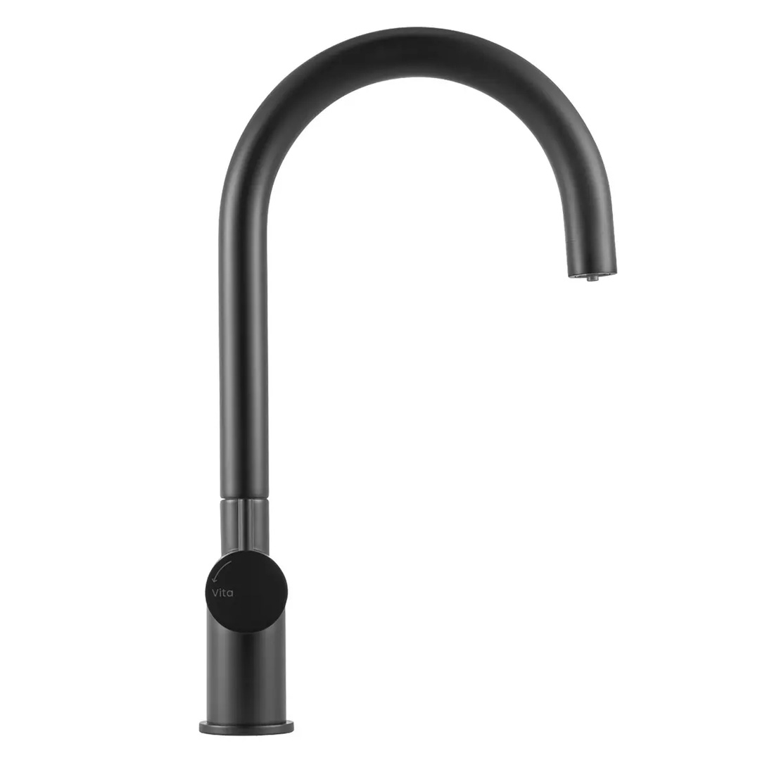 Grifería De Cocina Monocomando Con Filtro De Agua Peirano Vita Black 22-178n Con Purificador Color Negro Acabado Mate Canilla Grifo Mezcladora Purificada Negra - Imagen 5