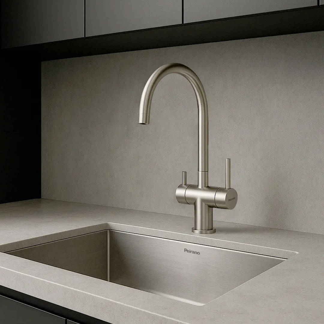 Grifería De Cocina Monocomando Con Filtro De Agua Peirano Vita 22-178 Con Purificador Color Acero Inoxidable Acabado Pulido Canilla Grifo Mezcladora Purificada - Imagen 6