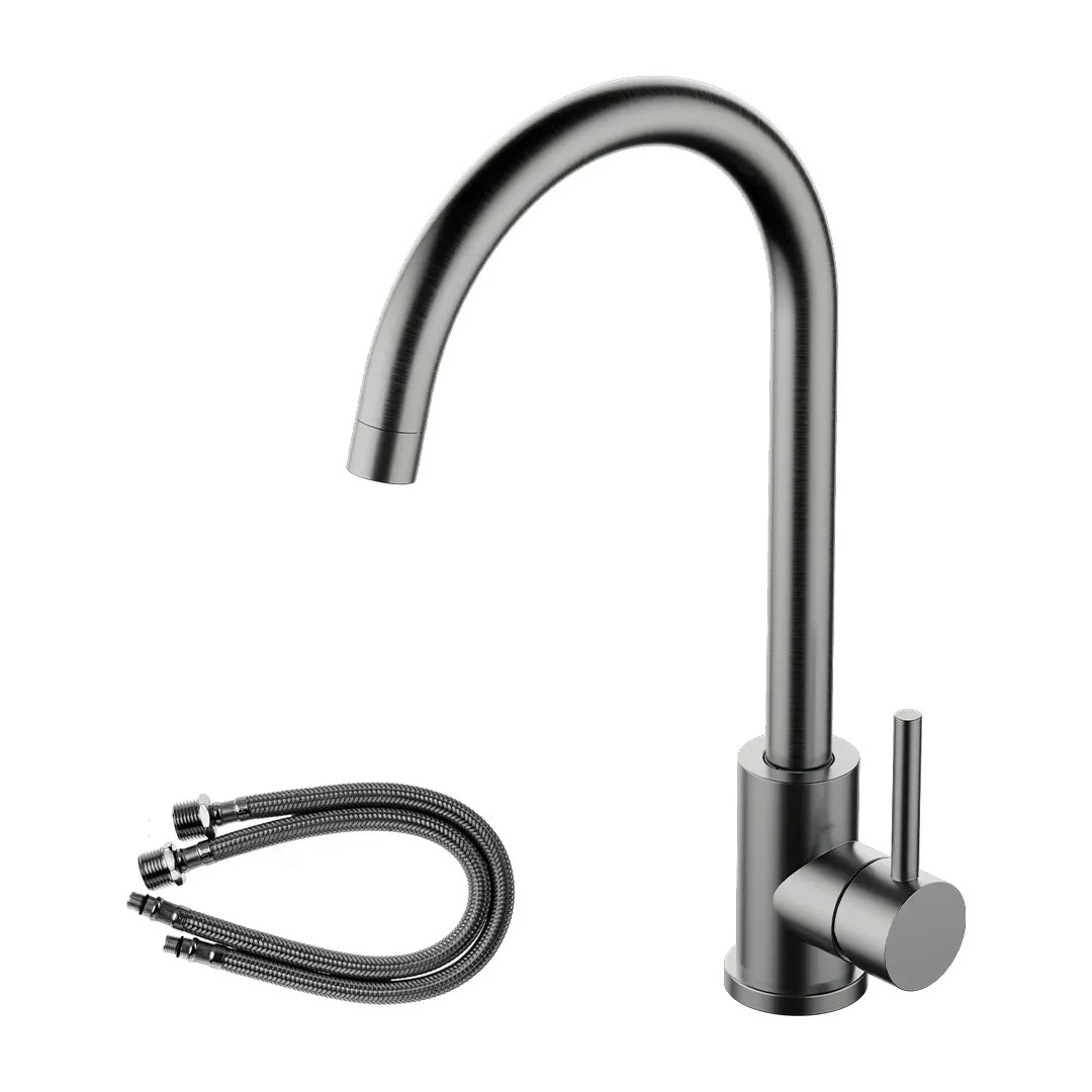 Griferia Monocomando Mesada Cocina Fv Inox One Acero Inox - Imagen 4
